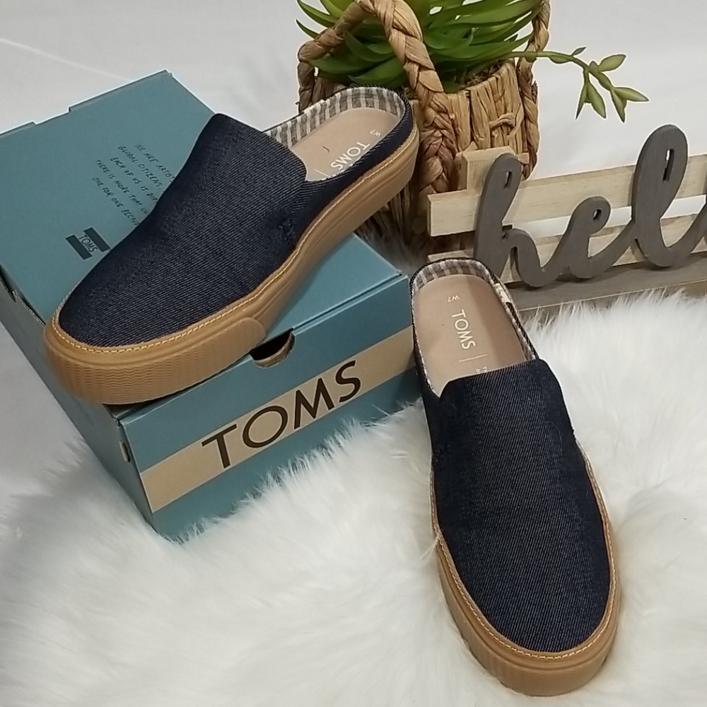 TOMS Sunrise Navy Denim Mule Sneaker - Picture 7 of 12